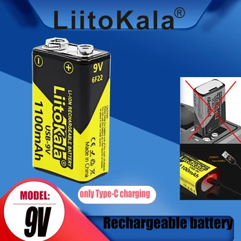 1ШТ LiitoKala USB-9V 1100mAh Литий-ионная аккумуляторная батарея подходит для камеры, Игрушечного Мультиметра, Пульта дистанционного управления, Микрофона KTV