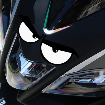 1ШТ Злые Улыбающиеся Глаза Светоотражающий Шлем Окно Бампер Зеркало заднего вида Мотоцикл Наклейка на мотоцикл Наклейка для Стайлинга автомобилей Наклейки