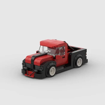 297 ШТ MOC Пикап красный черный внедорожник кирпичи модель Строительные блоки игрушка Рождественский Подарок на День Благодарения Город