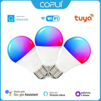 CORUI Tuya WiFi Умная Лампа 15 Вт Smart RGBCW Светодиодная Лампа E27/B22 Smart Life С Регулируемой Яркостью Для Alexa Google Home Alice