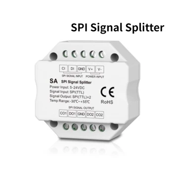 Skydance SA DC5-24V SPI-разветвитель сигнала, Двухпозиционный светодиодный усилитель, 2 Группы Выходных сигналов SPI (TTL), Используемых для светодиодных лент RGB или RGBW