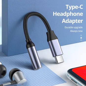 USB Type C до 3,5 мм Aux Адаптер Type-c 3,5-Разъемный Аудиокабель для наушников Конвертер кабелей Samsung S22 Xiaomi 12 POCO Huawei iPad