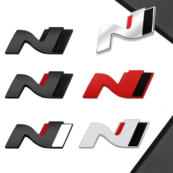 Глянцевая Черная Эмблема N Power Для Стайлинга Автомобилей 3D Наклейка Металлическая Решетка Переднего Капота Значок Для Hyundai I30 I20 Tucson IX35 Getz Accent