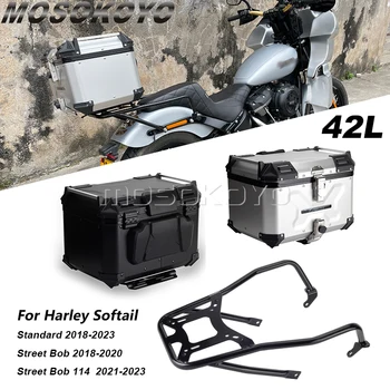 Для Harley Softail 2018-23 Standard Street Bob FXBB FXST Мотоциклетные Корзины Верхний Чехол Алюминиевый Багажник + Подставка Для Багажной Полки