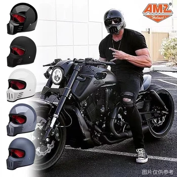 Защитный шлем AMZ Ретро мотоциклетный круизный Маленький корпус шлема Four Seasons Легкий полный шлем из стекловолокна