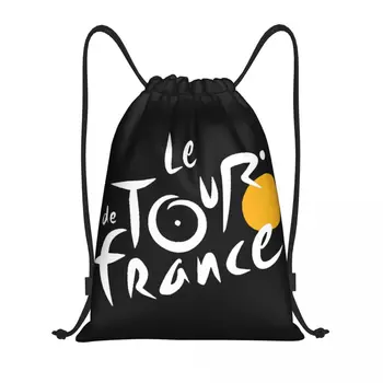 Изготовленные на заказ сумки Le Tour The France с завязками, женские мужские легкие рюкзаки для хранения французского велосипеда, спортзала