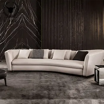 Итальянский современный минималистичный тканевый диван для гостиной, светлый роскошный дизайнерский диван для трех человек на заказ