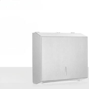 Коробка для бумаги для вытирания рук из нержавеющей стали, коммерческий ящик для туалетной бумаги, неперфорированный настенный водонепроницаемый общественный туалет