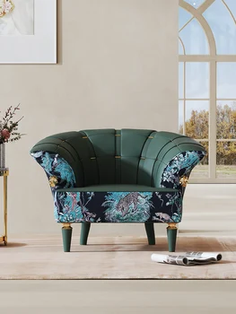 Легкий роскошный диван-кресло с вышитой цветной байкой кресло для отдыха гостиная односпальный стул Дизайнерская спальня кресло для балкона