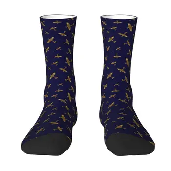 Милые мужские носки для военных самолетов Spitfire, Дышащие Теплые носки для экипажа самолета-авиатора с 3D-печатью, Унисекс