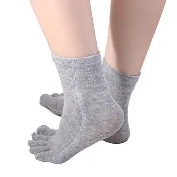 Мужские короткие носки, носки до щиколотки, защищающие лодыжку, однотонные носки с пятью пальцами, носки до щиколотки, мужские носки с раздельным носком.