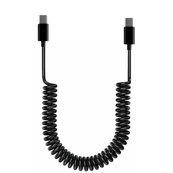 Надежный спиральный кабель USB C-USB C для компьютера, телефона, планшета и многого другого, прямая поставка