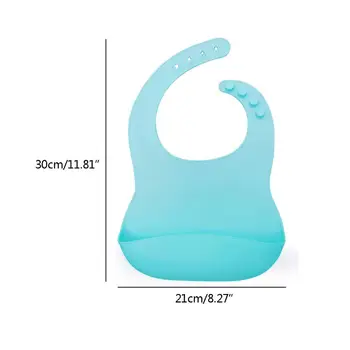 Супертонкий силиконовый детский нагрудник для младенцев и малышей сине-серого цвета для ежедневного использования