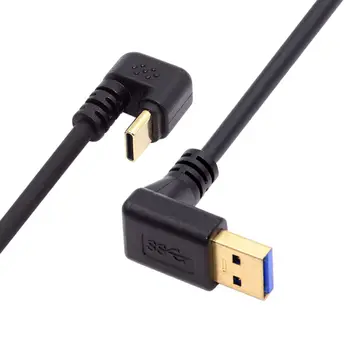 Удлинительный кабель питания U-образной формы Chenyang USB 3.0 - USB C 5 Гбит / с под прямым углом 90 градусов 0,3 м