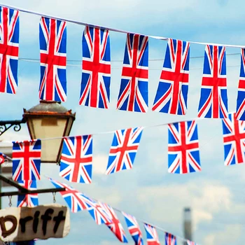 10 м 30 флагов Баннер с британским флагом Празднование Национального дня Юнион Джек Вымпел Баннер Флаги для украшения Дня рождения свадьбы