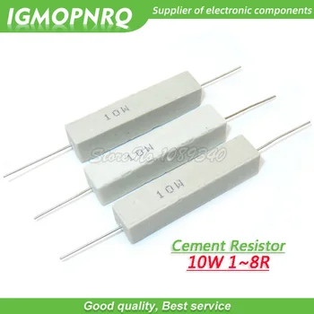 10шт 10 Вт 1R 2R 5R 8R Цементный резистор сопротивления 1 2 5 8 Ом IGMOPNRQ