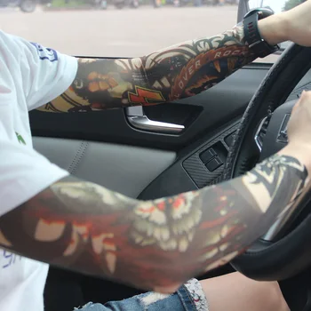 1ШТ Нейлон Эластичный Поддельный рукав для временной татуировки Вождение на открытом Воздухе Верховая Езда Спорт Ледяной Шелк Защита От Солнца УФ Защита от солнца Рукав для рук