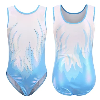 3 комплекта Блестящей Акробатической одежды Для девочек, Облегающее Танцевальное Трико, Гимнастическая одежда для девочек Без рукавов, Трико