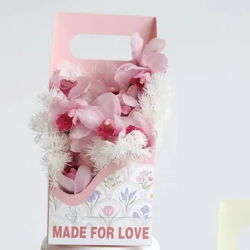 3шт Цветочных коробок Оберточная бумага Цветочная корзина Упаковка букета Удобный подарочный пакет для женщин Подарок на День рождения Свадьбу День Святого Валентина