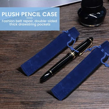 50 шт Синий бархатный чехол для ручек, держатель для ручек, сумка для ручек, сумка для карандашей