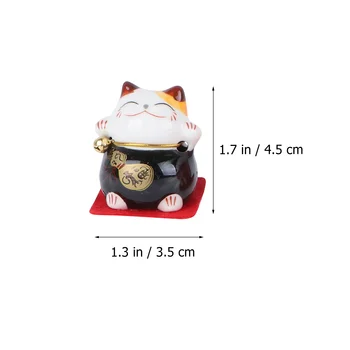 5шт Керамический орнамент в виде кошки Maneki Neko Cat Керамические фигурки Maneki Neko Cat Statue для внутреннего домашнего стола, декора интерьера автомобиля