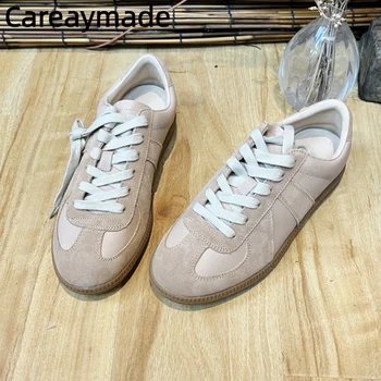 Careaymade-Женская обувь из натуральной кожи, Немецкая Тренировочная Обувь Из Коровьей замши, Маленькие Белые туфли Для любителей Ретро, большие размеры 35-44
