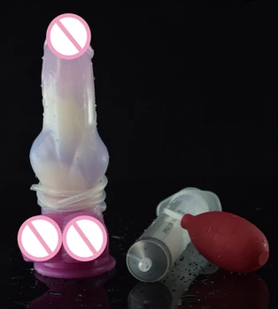 FAAK Искусственный собачий член женщина с вагинальной мастурбацией игрушка для оргазма выжимание струи воды очиститель интимных частей товары для взрослых
