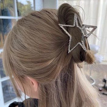 Harajuku, эстетические звездные когти для волос для женщин и девочек, Y2K, аксессуары для волос с пентаграммой, Винтажная Готическая заколка для волос, вечерние украшения