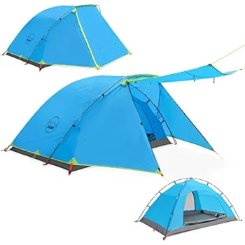 KAZOO 4-Местная Кемпинговая Палатка На Открытом Воздухе Водонепроницаемые Семейные Большие Палатки на 2/4 Человека Простая Установка Палатки с Крыльцом Двойной Слой