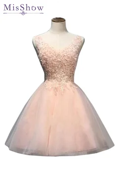 Весеннее элегантное женское платье из шифоновой кружевной пряжи MisShow 2022, бальное платье без рукавов с V-образным вырезом для праздничного ужина по важным поводам