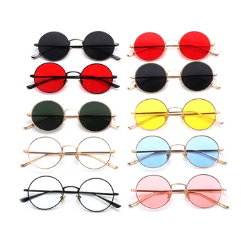 Винтажные круглые солнцезащитные очки для мужчин и женщин, солнцезащитные очки в стиле стимпанк, круглые очки с защитой от ультрафиолета