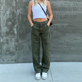 Джинсы в стиле ретро, женские модные женские брюки, сексуальные свободные повседневные брюки с низкой талией, винтажные уличные брюки 여성바지