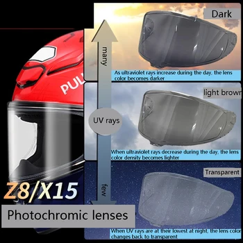 Для SHOEI Z8 X15 Z7 X14 Glamster шлем с фотохромными линзами Мотоциклетный фотохромный шлем объектив универсальный дневной и ночной солнцезащитный козырек