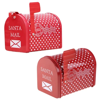 Железная коробка для конфет Санта-Клауса, украшения для почтового ящика, подарок для детей