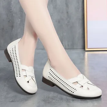 Женская обувь 2023 г., высококачественные весенне-осенние женские туфли-лодочки, однотонные Женские туфли с круглым носком и открытой горловиной, женские туфли-лодочки