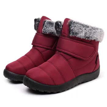 Женские зимние ботинки, теплая удобная уличная зимняя обувь без застежки для женщин
