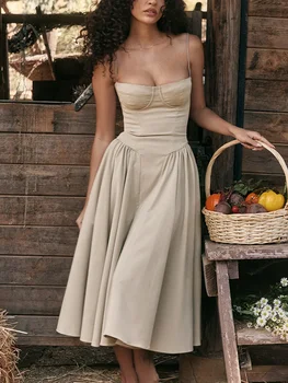 Женское платье во французском ретро-стиле без рукавов, дофаминовая одежда, платье с ремешками, осенняя женская одежда pring