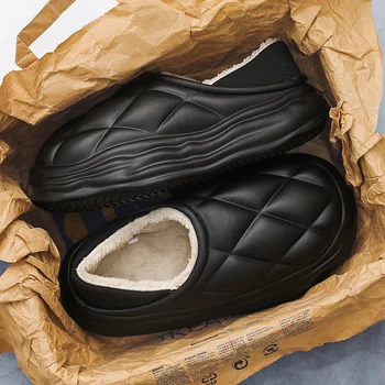 Зимние хлопчатобумажные тапочки EVa для помещений и улицы Водонепроницаемые, легко моющиеся, противоскользящие, удобные, молодежная мода, Новый стиль мужской обуви
