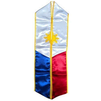 Изготовленная На Заказ Филиппинская Вышивка Выпускной Палантин Флаг Выпускной Пояс
