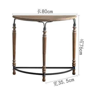 Консольные столики ZL, прихожая, винтажный стол из массива дерева, стена, коридор, полукруг