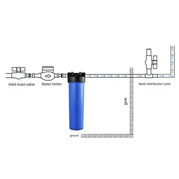 Корпус домашнего фильтра для воды С отложениями Углерода Универсальный Корпус, Система предварительной фильтрации воды С 1-дюймовым портом NPT Простой в использовании
