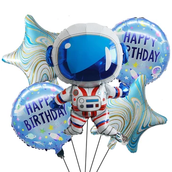 Космическая вечеринка Набор воздушных шаров для астронавтов из фольги Globos Galaxy Тематическая вечеринка для мальчиков на день рождения, украшения для детских подарков