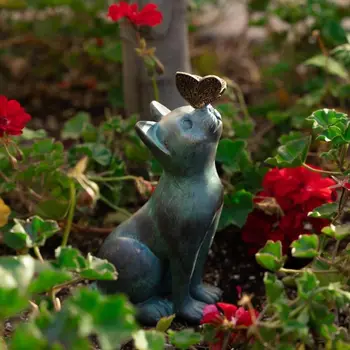 Креативная водонепроницаемая статуя любопытного кота, милые художественные статуи, украшения для сада на открытом воздухе