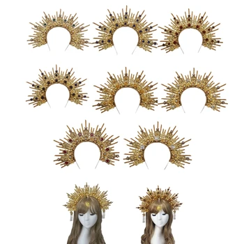 Материалы для изготовления повязки на голову для женщин и девочек-ангелов, фестивальный обруч для волос для косплея, праздничный головной убор унисекс