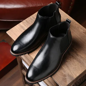 Мужские классические кожаные ботинки 