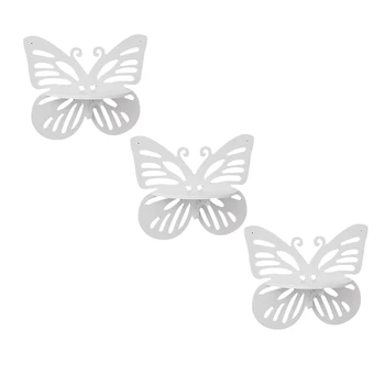 Настенные украшения в виде бабочек Спальня Гостиная Декоративная плавающая полка Настенные полки без перфорации