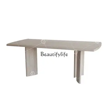 Обеденный стол из массива дуба в спокойном стиле, обеденный стол в скандинавском стиле, квадратный обеденный стол дизайнерского искусства