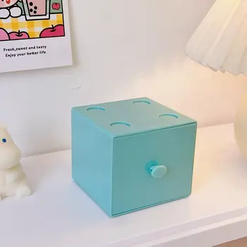 Пластиковый Квадратный ящик для хранения Макарон Красочный Мини-Штабелируемый Кубический Ящик для хранения Ювелирных изделий Выдвижного типа Туалетный столик