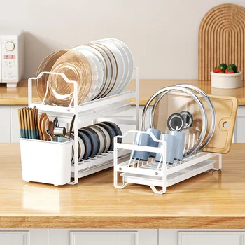 Подставка для мисок, стойка для хранения посуды на скандинавской кухне, многофункциональная подставка для мисок и палочек для еды, экономия места