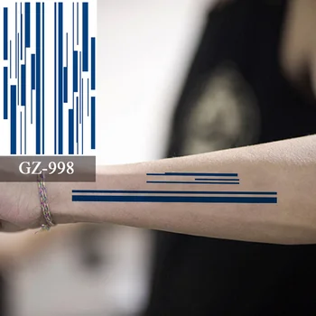 Синие чернила Juice, прямые тату-наклейки для рук, долговечные временные татуировки для женщин, поддельные татуировки для мужчин, 7-15 дней